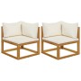 Sofás modulares de esquina con cojines 2 uds madera de acacia de , Sofás modulares de exterior - Ref: Foro24-318552, Precio: ...