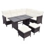 Set muebles de jardín 4 piezas y cojines ratán sintético marrón de , Conjuntos de jardín - Ref: Foro24-43105, Precio: 595,79 ...