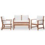 Set de muebles de jardín 4 pzs y cojines madera maciza acacia de , Conjuntos de jardín - Ref: Foro24-318338, Precio: 496,85 €...