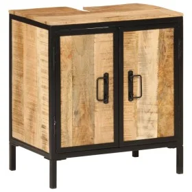 Mueble de baño madera maciza de mango y hierro 55x35x60 cm de , Muebles de baño - Ref: Foro24-358572, Precio: 154,52 €, Descu...