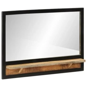 Espejo con estantes madera maciza de mango y vidrio 80x8x55 cm de , Espejos - Ref: Foro24-358579, Precio: 83,49 €, Descuento: %