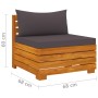 Sofá de jardín de 4 plazas con cojines madera maciza de acacia de , Conjuntos de jardín - Ref: Foro24-3087314, Precio: 653,59...
