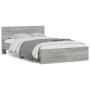 Estructura de cama con cabecero gris Sonoma 135x190 cm de , Camas y somieres - Ref: Foro24-3207509, Precio: 171,76 €, Descuen...