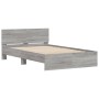 Estructura de cama con cabecero gris Sonoma 135x190 cm de , Camas y somieres - Ref: Foro24-3207509, Precio: 171,76 €, Descuen...