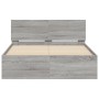 Estructura de cama con cabecero gris Sonoma 135x190 cm de , Camas y somieres - Ref: Foro24-3207509, Precio: 171,76 €, Descuen...