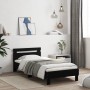 Estructura de cama con cabecero y luces LED negro 100x200 cm de , Camas y somieres - Ref: Foro24-838709, Precio: 127,23 €, De...