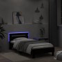 Estructura de cama con cabecero y luces LED negro 100x200 cm de , Camas y somieres - Ref: Foro24-838709, Precio: 127,23 €, De...