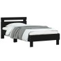 Estructura de cama con cabecero y luces LED negro 100x200 cm de , Camas y somieres - Ref: Foro24-838709, Precio: 127,23 €, De...