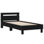 Estructura de cama con cabecero y luces LED negro 100x200 cm de , Camas y somieres - Ref: Foro24-838709, Precio: 127,23 €, De...