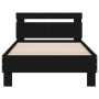 Estructura de cama con cabecero y luces LED negro 100x200 cm de , Camas y somieres - Ref: Foro24-838709, Precio: 127,23 €, De...