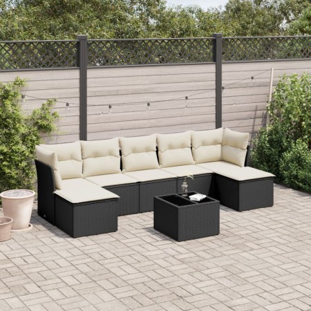 Set de sofás de jardín 8 piezas y cojines ratán sintético negro de , Conjuntos de jardín - Ref: Foro24-3249875, Precio: 432,4...