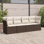 Set de sofás de jardín 4 pzas y cojines ratán sintético marrón de , Conjuntos de jardín - Ref: Foro24-3217233, Precio: 245,81...