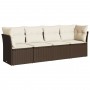 Set de sofás de jardín 4 pzas y cojines ratán sintético marrón de , Conjuntos de jardín - Ref: Foro24-3217233, Precio: 245,81...