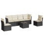 Set de comedor de jardín 7 pzas y cojines ratán sintético negro de , Conjuntos de jardín - Ref: Foro24-3217376, Precio: 366,3...