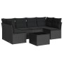 Set de comedor de jardín 7 pzas y cojines ratán sintético negro de , Conjuntos de jardín - Ref: Foro24-3217395, Precio: 413,9...