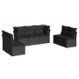 Set de comedor de jardín 7 pzas y cojines ratán sintético negro de , Conjuntos de jardín - Ref: Foro24-3217405, Precio: 419,7...