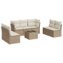 Juego de sofás de jardín con cojines beige 8 pzas ratán PE de , Conjuntos de jardín - Ref: Foro24-3217418, Precio: 484,57 €, ...