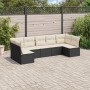 Set de comedor de jardín 7 pzas y cojines ratán sintético negro de , Conjuntos de jardín - Ref: Foro24-3217426, Precio: 371,0...