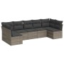 Set de sofás de jardín 7 piezas con cojines ratán PE gris de , Conjuntos de jardín - Ref: Foro24-3217430, Precio: 393,36 €, D...