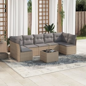 Juego de sofás de jardín con cojines beige 8 pzas ratán PE de , Conjuntos de jardín - Ref: Foro24-3217439, Precio: 439,63 €, ...