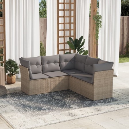 Juego de sofás jardín con cojines 5 pzas ratán sintético beige de , Conjuntos de jardín - Ref: Foro24-3217619, Precio: 323,81...