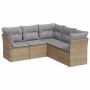 Juego de sofás jardín con cojines 5 pzas ratán sintético beige de , Conjuntos de jardín - Ref: Foro24-3217619, Precio: 323,81...