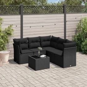 Set de sofás de jardín 6 piezas y cojines ratán sintético negro de , Conjuntos de jardín - Ref: Foro24-3217625, Precio: 387,6...