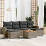 Set de sofás de jardín 7 piezas con cojines ratán PE gris de , Sofás modulares de exterior - Ref: Foro24-3224247, Precio: 365...