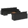 Garden sofa set 11 pieces and black synthetic rattan cushions by , Modular outdoor sofas - Ref: Foro24-3224340, Price: 650,56...