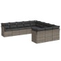 Set de sofás de jardín 11 pzas y cojines ratán sintético gris de , Conjuntos de jardín - Ref: Foro24-3218410, Precio: 646,94 ...