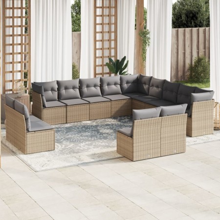 Set de sofás de jardín 12 pzas y cojines ratán sintético marrón de , Conjuntos de jardín - Ref: Foro24-3218419, Precio: 705,5...