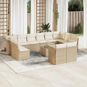 Set sofás de jardín con cojines 13 pzas ratán sintético beige de , Conjuntos de jardín - Ref: Foro24-3218438, Precio: 885,36 ...