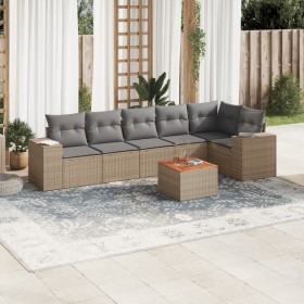 Set sofás de jardín 7 piezas y cojines ratán sintético beige de , Conjuntos de jardín - Ref: Foro24-3257788, Precio: 460,82 €...