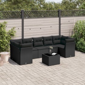 Set de sofás de jardín 8 piezas y cojines ratán sintético negro de , Conjuntos de jardín - Ref: Foro24-3249124, Precio: 519,7...