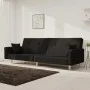 Sofá cama de 2 plazas con dos almohadas tela negro de , Sofás - Ref: Foro24-375743, Precio: 285,75 €, Descuento: %
