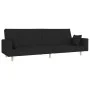 Sofá cama de 2 plazas con dos almohadas tela negro de , Sofás - Ref: Foro24-375743, Precio: 285,75 €, Descuento: %