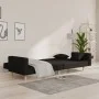 Sofá cama de 2 plazas con dos almohadas tela negro de , Sofás - Ref: Foro24-375743, Precio: 285,75 €, Descuento: %