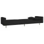 Sofá cama de 2 plazas con dos almohadas tela negro de , Sofás - Ref: Foro24-375743, Precio: 285,75 €, Descuento: %
