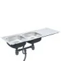 Doppelbeckenspüle mit Sieb und Siphon aus Edelstahl von vidaXL, Sinkt - Ref: Foro24-145075, Preis: 181,05 €, Rabatt: %