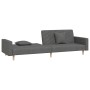 Sofá cama de 2 plazas con dos almohadas tela gris oscuro de , Sofás - Ref: Foro24-375900, Precio: 282,32 €, Descuento: %