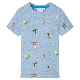 Camiseta infantil azul mélange 128 de , Camisetas para niños - Ref: Foro24-12227, Precio: 8,92 €, Descuento: %