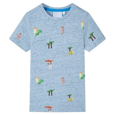 Camiseta infantil azul mélange 128 de , Camisetas para niños - Ref: Foro24-12227, Precio: 8,92 €, Descuento: %