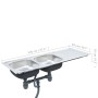 Fregadero de doble seno con colador y sifón de acero inoxidable de vidaXL, Fregaderos - Ref: Foro24-145075, Precio: 186,45 €,...