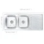 Doppelbeckenspüle mit Sieb und Siphon aus Edelstahl von vidaXL, Sinkt - Ref: Foro24-145075, Preis: 181,05 €, Rabatt: %