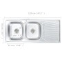 Fregadero de doble seno con colador y sifón de acero inoxidable de vidaXL, Fregaderos - Ref: Foro24-145075, Precio: 186,45 €,...