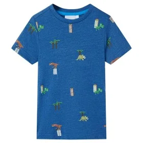 Camiseta infantil azul oscuro mélange 116 de , Camisetas para niños - Ref: Foro24-12231, Precio: 8,92 €, Descuento: %