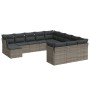 Set de sofás de jardín 12 pzas con cojines ratán sintético gris de , Conjuntos de jardín - Ref: Foro24-3218630, Precio: 687,1...