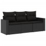 Set de sofás de jardín con cojines 3 pzas ratán sintético negro de , Conjuntos de jardín - Ref: Foro24-3218645, Precio: 204,4...