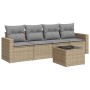 Juego de sofás jardín con cojines 5 pzas ratán sintético beige de , Conjuntos de jardín - Ref: Foro24-3218679, Precio: 307,53...