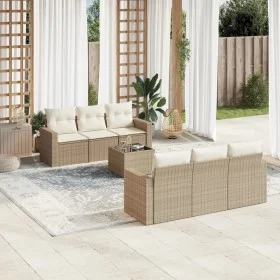 Set sofás de jardín 7 piezas y cojines ratán sintético beige de , Conjuntos de jardín - Ref: Foro24-3218698, Precio: 497,90 €...